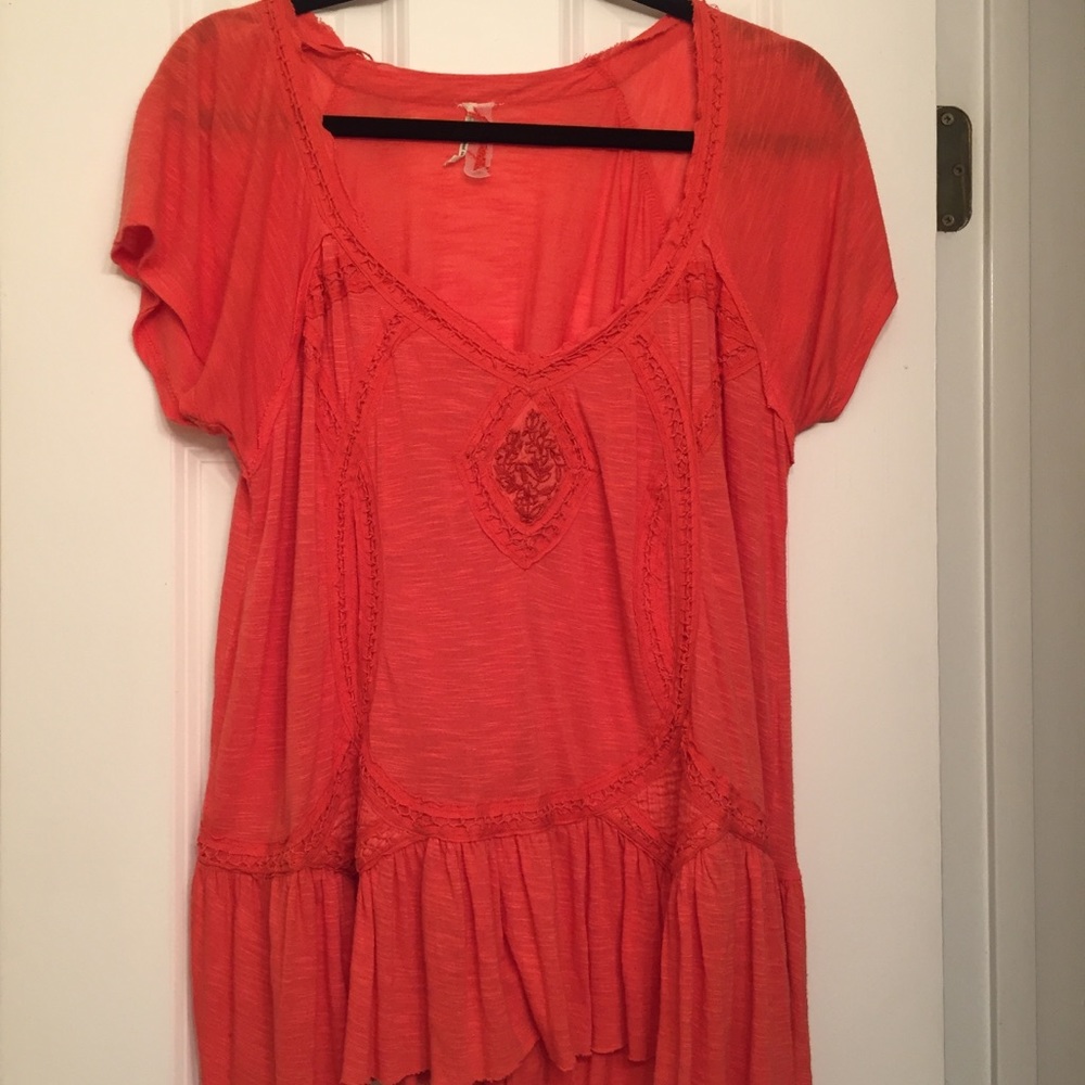 Free People Bohemian Tunic Orange Medium